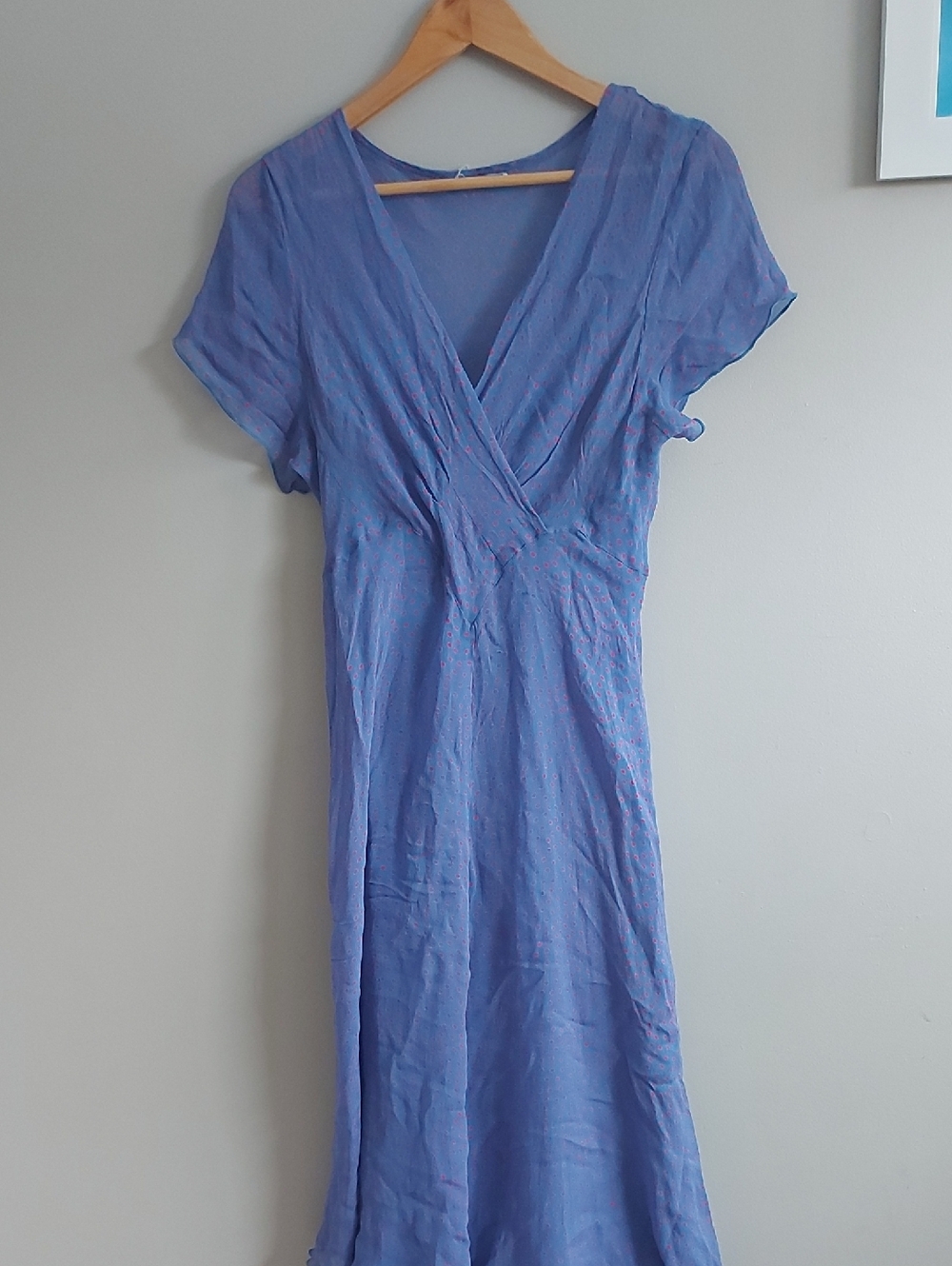 Blue Wrap-Style Women’s Dress